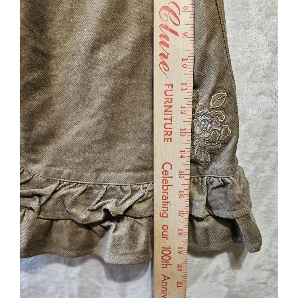 The Children's Place 24M Corduroy Dress &‎ Bloomers Set Brown Ruffle Hem Floral - Picture 11 of 12